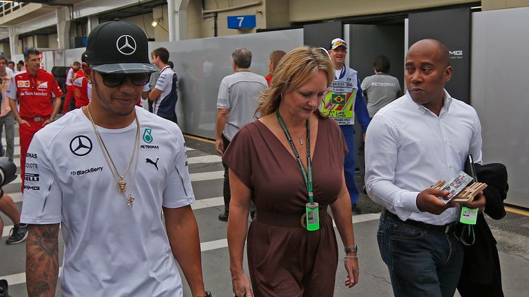 Lewis Hamilton is grateful that his mother-in-law Linda Hamilton was there with him 
