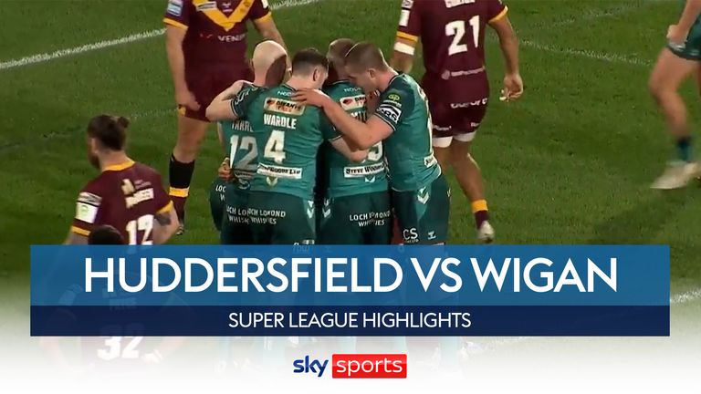 Highlights of the Super League match between Huddersfield Giants and Wigan Warriors.