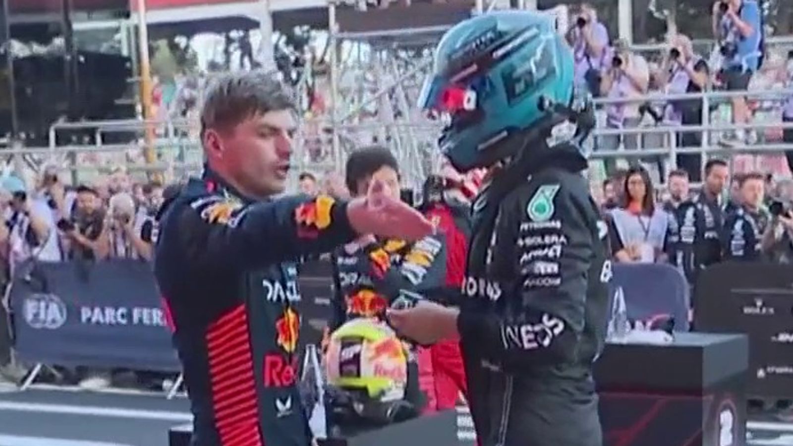 Max Verstappen fumes at Russell after damaging car on opening