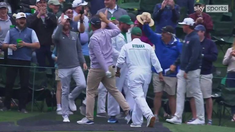 Sepp Straka gets Masters week off to a brilliant start, hitting an ace on his practice round at Augusta