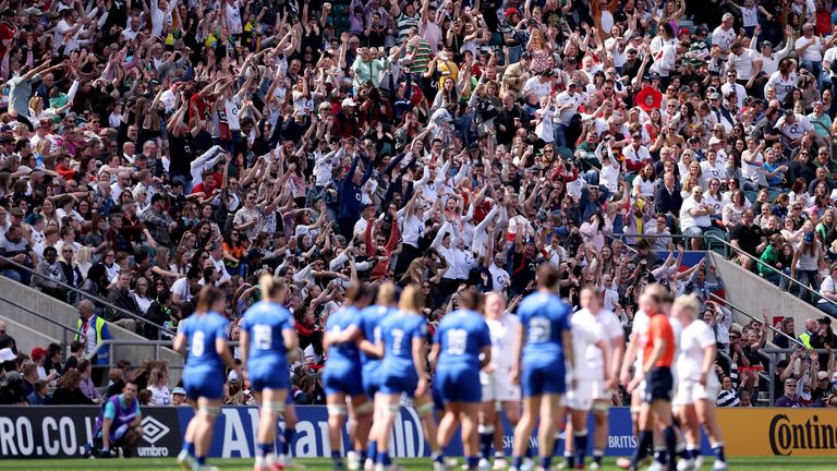 The Red Roses' victory over France was the first standalone England Women Test at Twickenham, and played in front a world record 58,498 crowd 