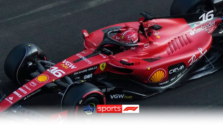 Ferrari's Charles Leclerc edges out Red Bull rival Max Verstappen to claim pole position for the third straight time in Baku.