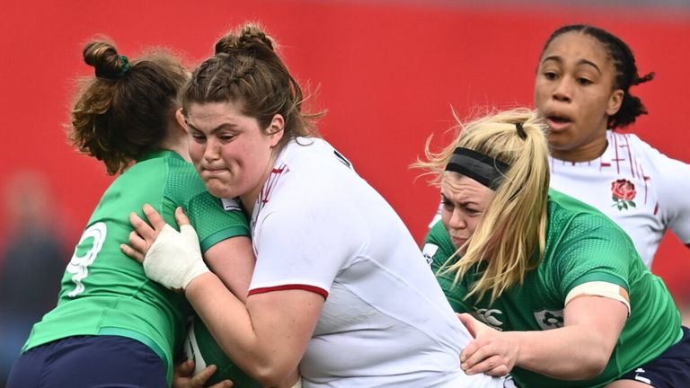 Maud Muir had to front up in the forwards as England struggled in the second half