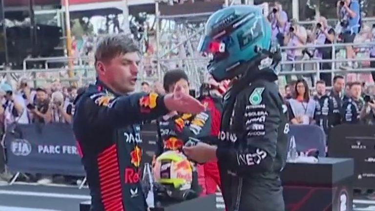 George Russell described Max Verstappen's reaction to their contact in Baku as 'pathetic', but feels the two will laugh about it one day
