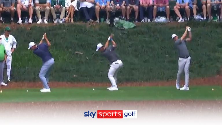 Scottie Scheffler hits a slam dunk hole-in-one on the ninth after a bizarre tee-off with the rest of his group