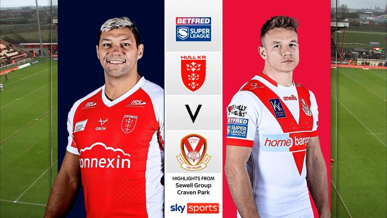 Highlights of the Betfred Super League match between Hull Kingston Rovers and St Helens. 