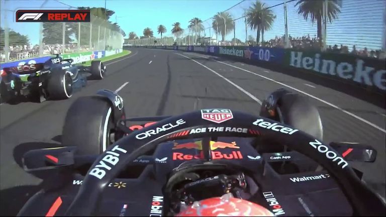 Verstappen obtiene DRS en Hamilton y hace un adelantamiento fácil para tomar la delantera del Gran Premio de Australia