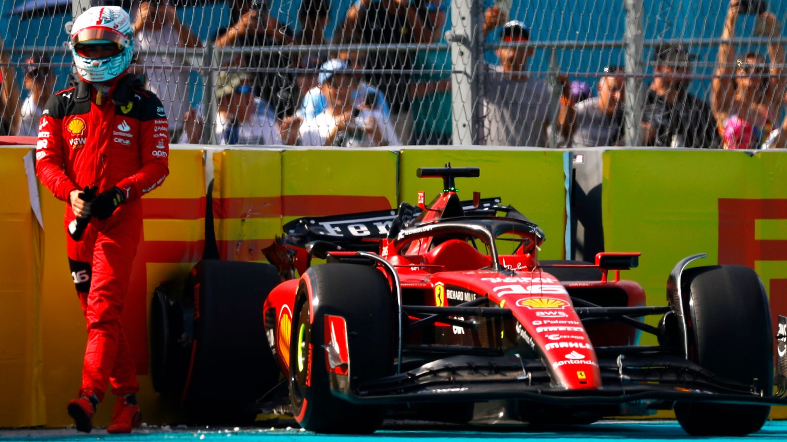 Charles Leclerc dice que el accidente de clasificación del GP de Miami es inaceptable después de golpear barreras en el mismo lugar en la práctica