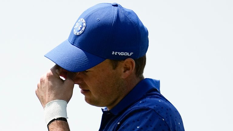 Jordan Spieth saw his slim hopes of getting back into contention fall away during the third round