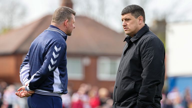 Briers with Wigan head coach Matt Peet in 2022