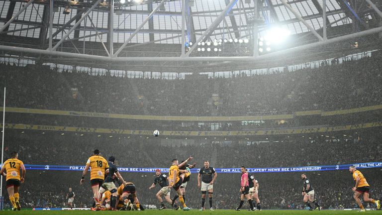 The European Cup clash was played at a packed Aviva Stadium in torrential rain on April Fool's Day