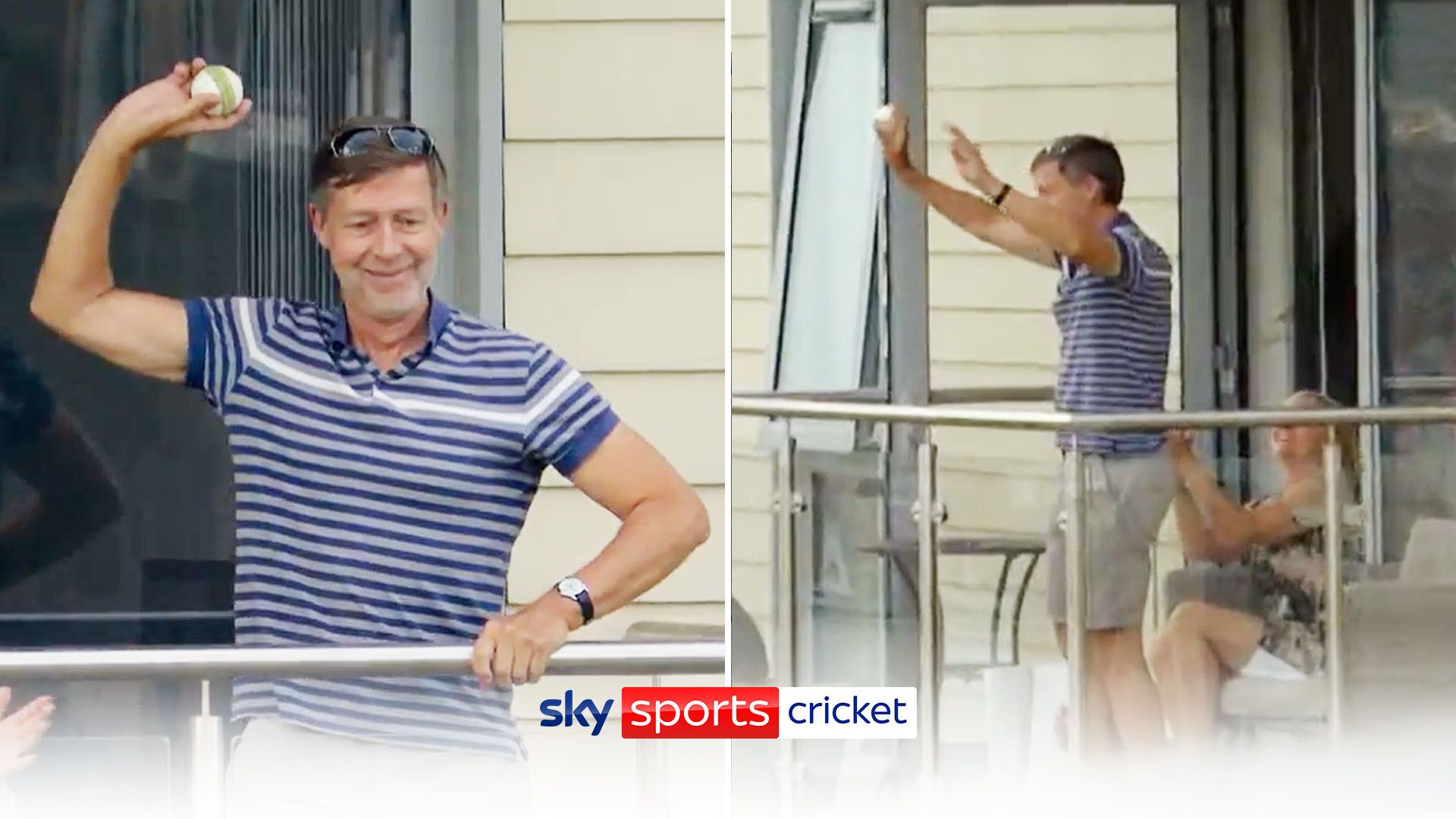 Fan's incredible catch on his own balcony!