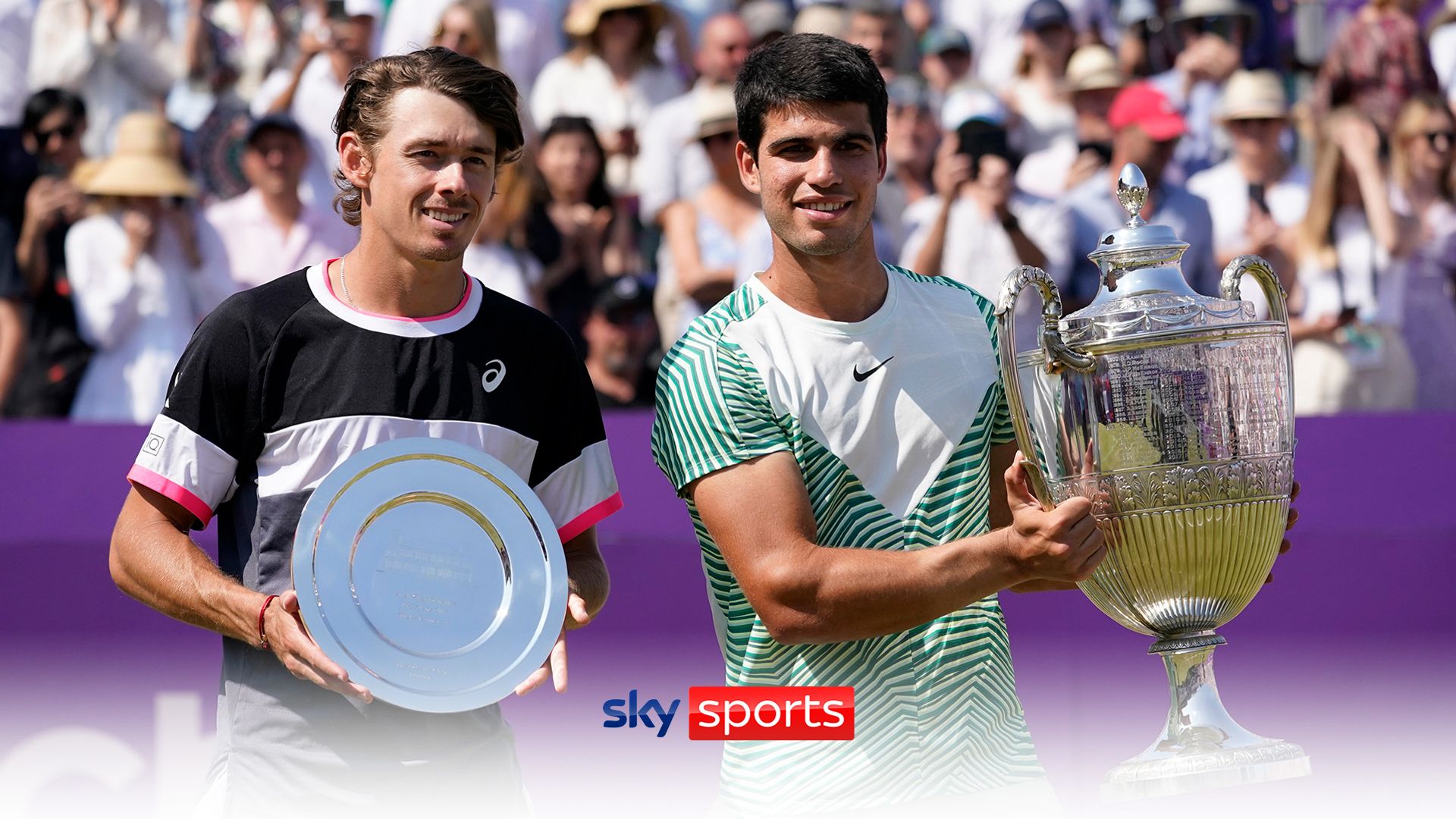Alcaraz beats De Minaur at Queen's to win first grass title