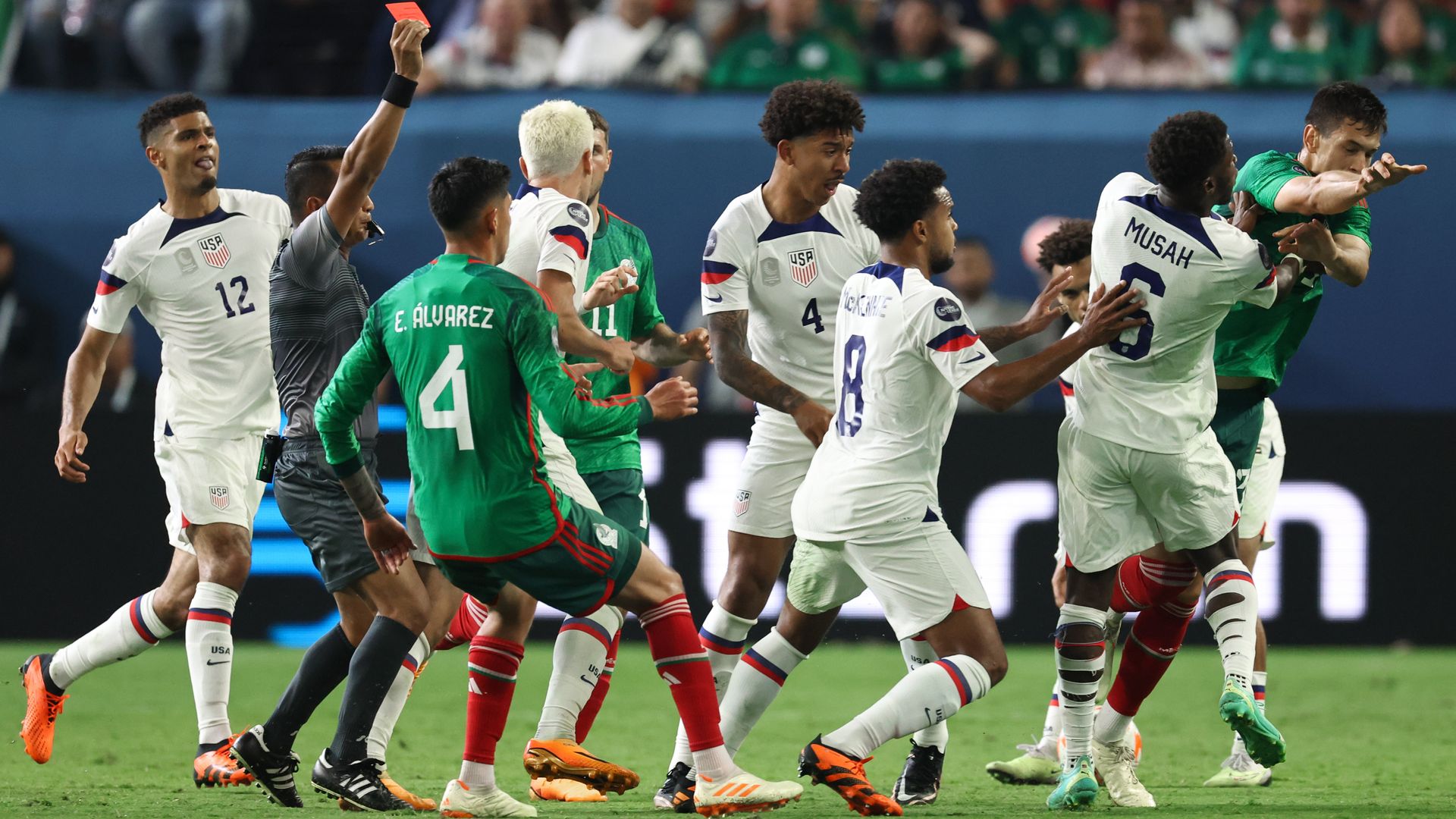 USA's win over Mexico cut short by homophobic chants