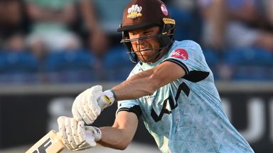 Laurie Evans top-scored for Surrey as they thrashed Sussex at Hove 