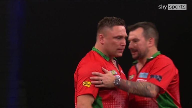 Price pinned this 104 checkout as the Welsh roared into a 5-1 lead against Scotland