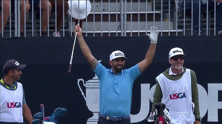 Matthieu Pavon nailed this fantastic hole-in-one on the par-three 15th on day one of the US Open.