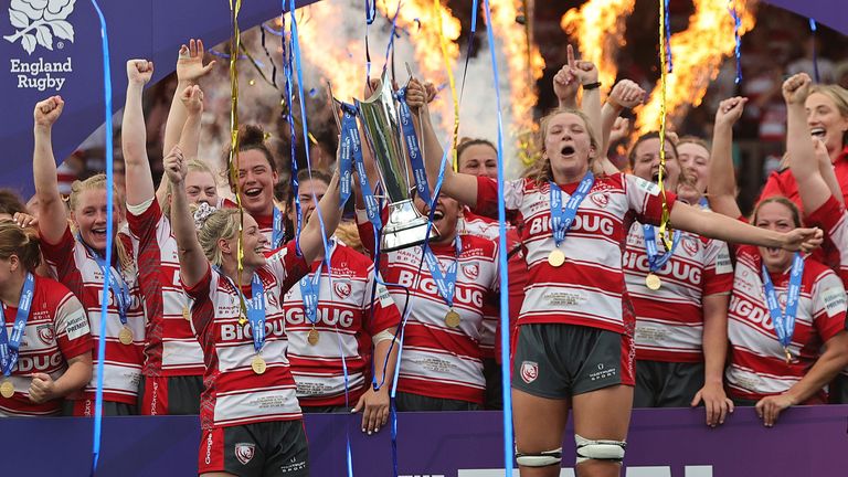 Gloucester-Hartpury became Premier 15s champions for the first time, beating West Country rivals Exeter Chiefs in the final