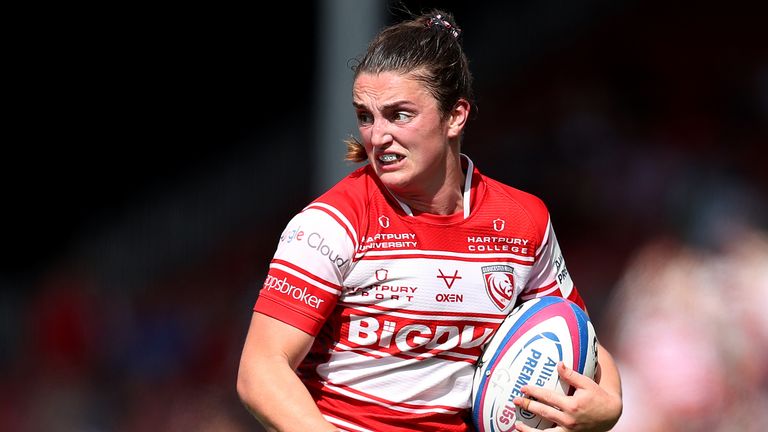 Centre Rachel Lund powered over for Gloucester-Hartpury's crucial second try