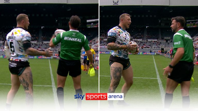 Leigh Leopards' Josh Charnley voiced his admiration for the touch judge's handling of a high ball