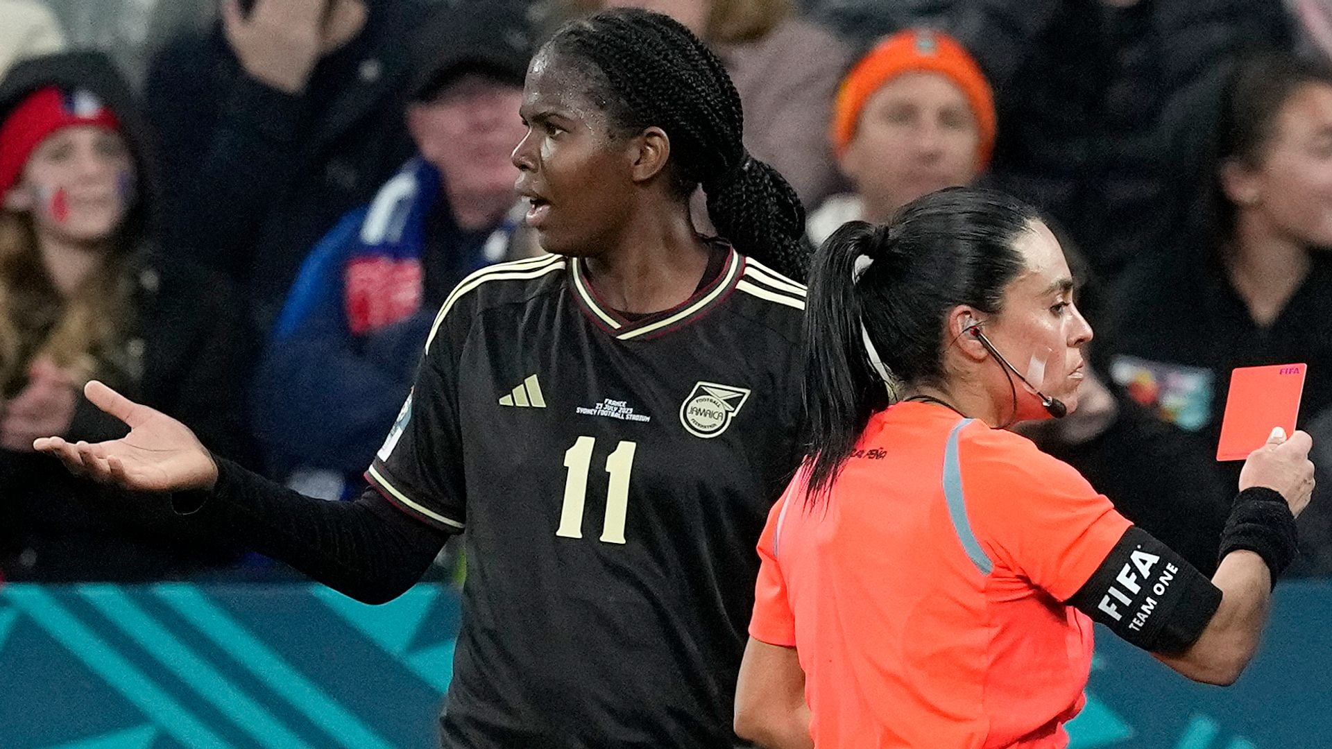 Shaw sent off as Jamaica hold wasteful France to goalless draw