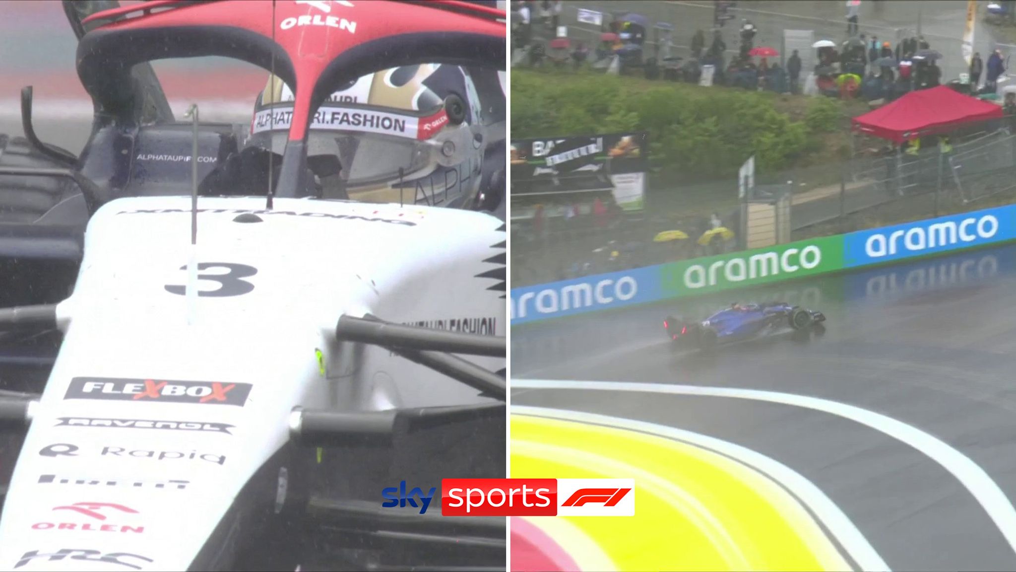 Albon and Tsunoda struggle in wet conditions Video Watch TV Show Sky Sports