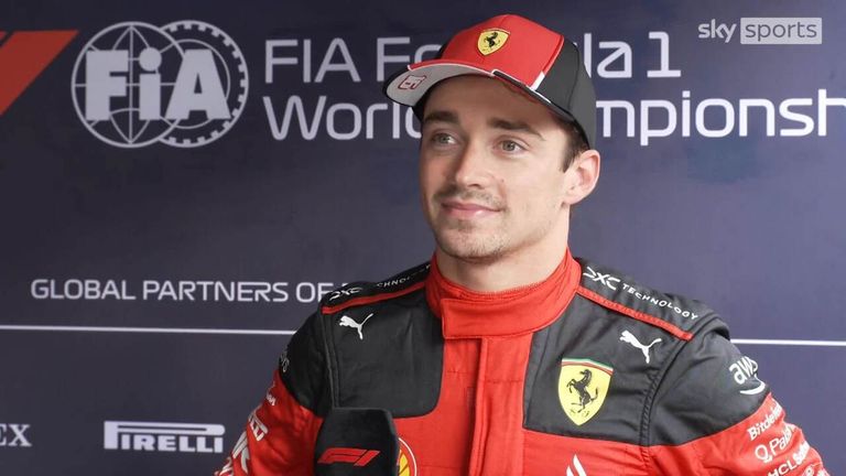 Charles Leclerc said it 'feels good' to be in pole position on Sunday after Max Verstappen's penalty but believes it will be difficult to keep his Ferrari in the lead.