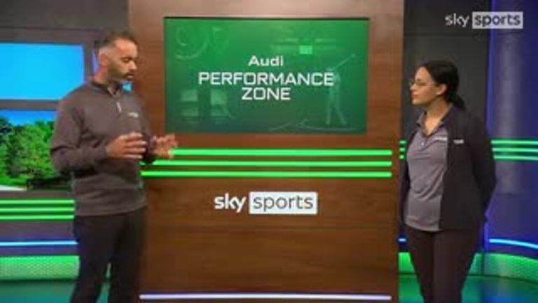 Zane Scotland and Henni Koyack use the Audi Performance Zone to analyse Rickie Fowler's technique