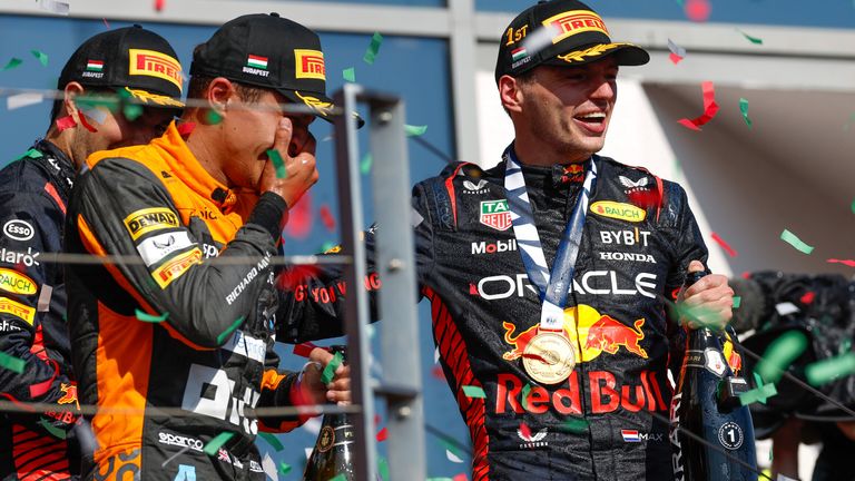 Max Verstappen extended his championship lead to 110 points with a seventh consecutive win in Hungary