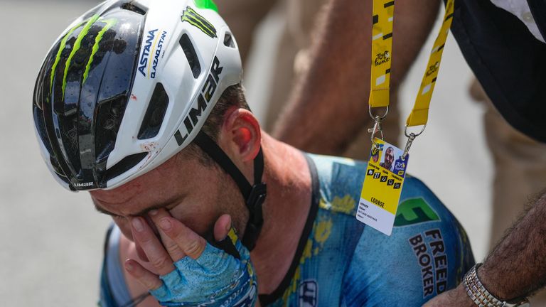 Mark Cavendish was forced to withdraw from the Tour de France through injury