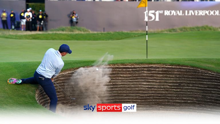 After a whirlwind opening round, Rory McIlroy produced an outstanding shot from the bunker on 18th on the second attempt, saving par in the process as he finishes on par with 71
