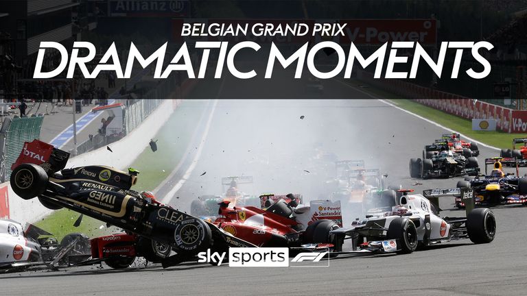 Look back at some of the most dramatic moments throughout the years at the Belgian Grand Prix