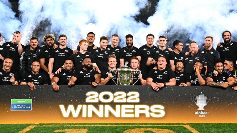 The All Blacks lifted the Rugby Championship trophy in 2022