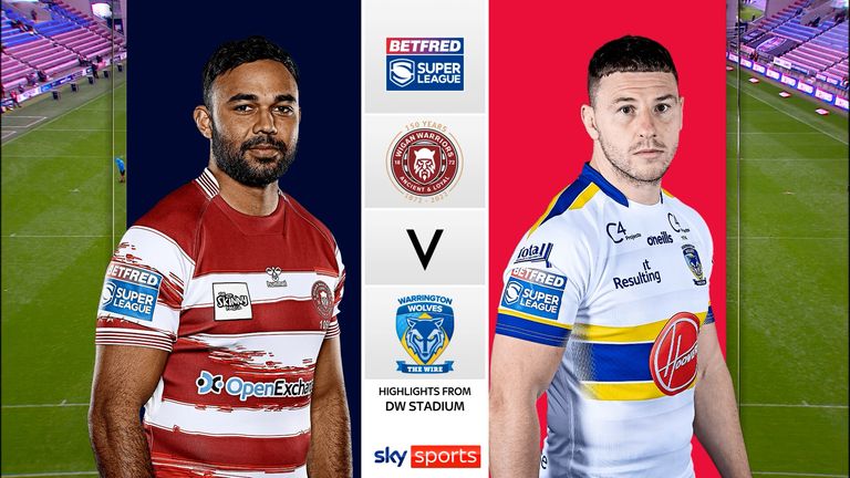 Highlights of the Super League match between Wigan Warriors and Warrington Wolves