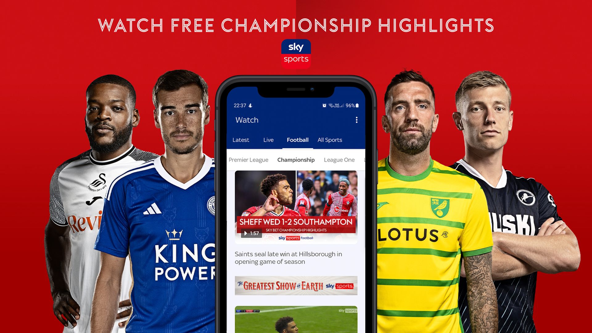Free-to-watch Championship highlights & live table