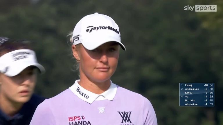 Watch Charley Hull hole two huge birdie putts at the AIG Women's Open!
