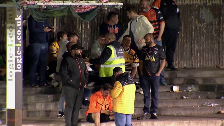 Castleford Tigers fans staged a protest at the The Mend-A-Hose Jungle after Friday's 28-0 defeat to Huddersfield Giants which left the hosts bottom of the Betfred Super League on points difference