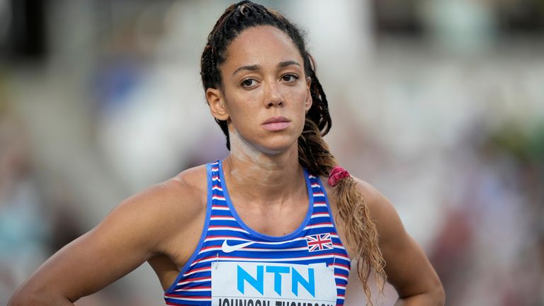 Katarina Johnson-Thompson is second in the heptathlon with three events remaining