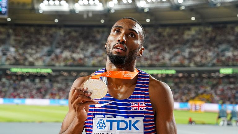Hudson-Smith holds his silver medal