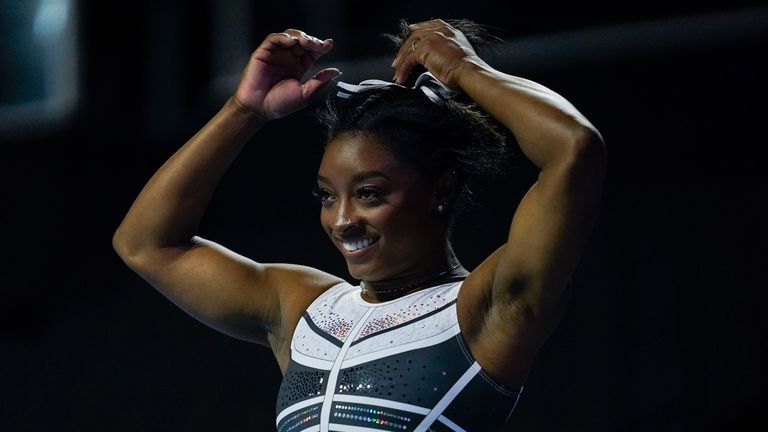 Simone Biles won the women's all-round at the US Classic with a dominant performance
