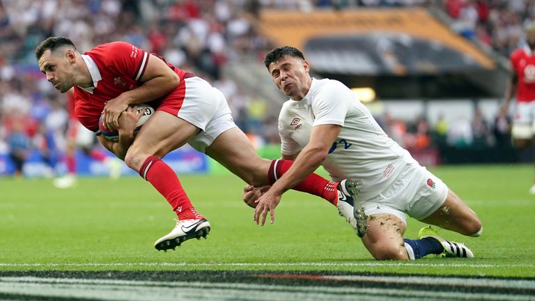 Tomos Williams ran in Wales' second try with England down to 12 players
