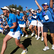 Team Europe celebrated snatching dramatic draw against Team USA in the Solheim Cup