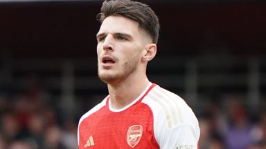Declan Rice was replaced at half-time of Sunday's draw between Arsenal and Tottenham