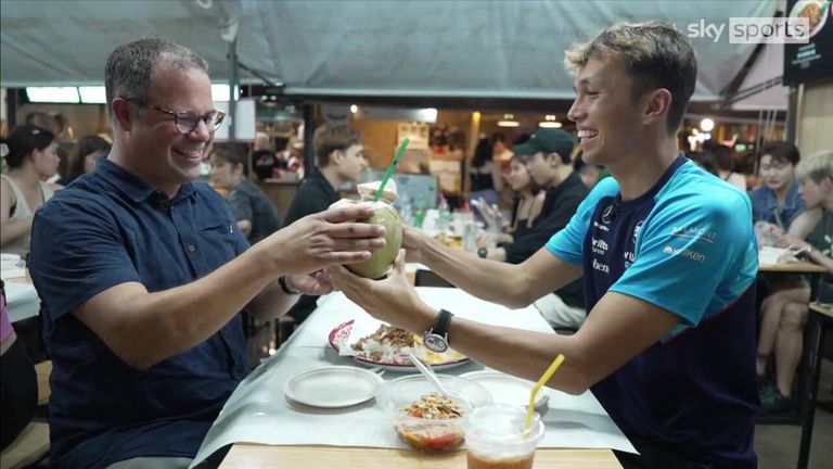 Williams' Alex Albon takes Sky F1's Ted Kravitz on a tour of Bangkok to open a new sports hall for local children, sample some local cuisine and reflect on the highs and lows of his career so far