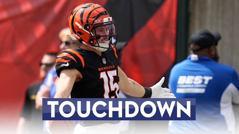 Cincinnati Bengals rookie wide receiver Charlie Jones rushes for an 80-yard punt return touchdown.