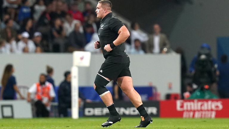 New Zealand forward Ethan de Groot was sent off for a high tackle