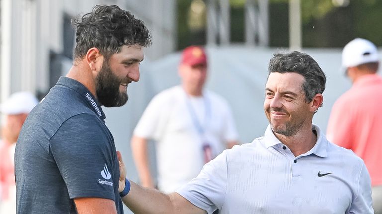 Rory McIlroy (right) and Jon Rahm (left) are the two highest-ranked players in the field at Wentworth