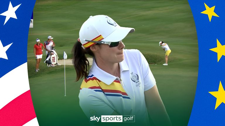 Leona Maguire chips in for birdie on the 18th to save the day for Team Europe at the Solheim Cup