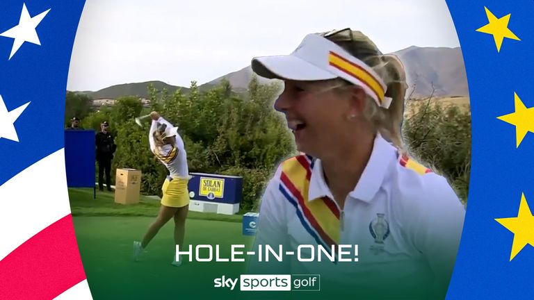 What a moment for Emily Pedersen as she hits just the second hole-in-one in the history of the Solheim Cup