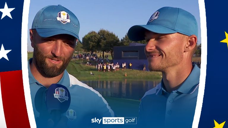 Jon Rahm credits partner Nicolai Højgaard with his performance in the fourballs and says the Dane used Seve Ballesteros as a source of inspiration for the Spaniard.